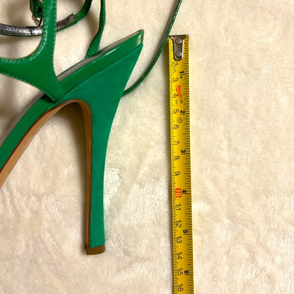 Dsquared2. Green Suede Strappy Heels. Like New. 39/8 Italy
